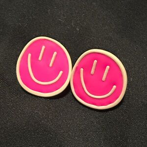 Pink Smiley Face Earrings